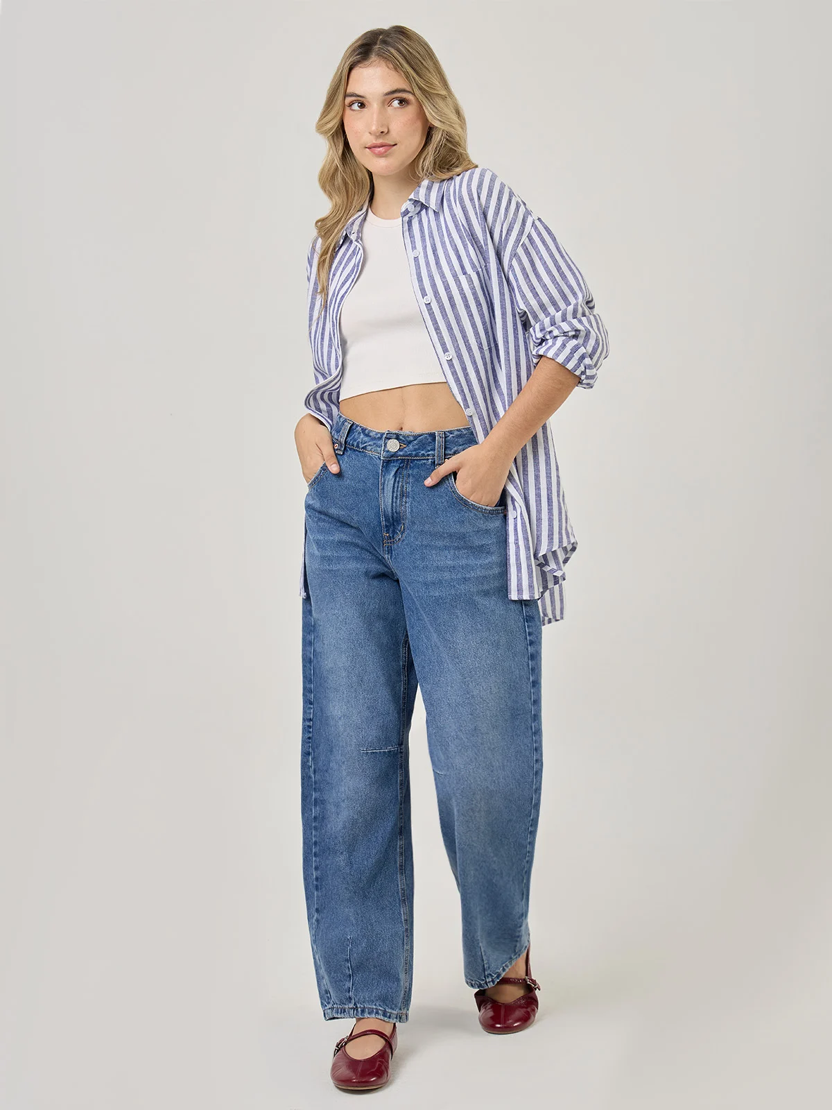 JEANS ALGODÓN BAGGY BARREL MUJER AERO - 5