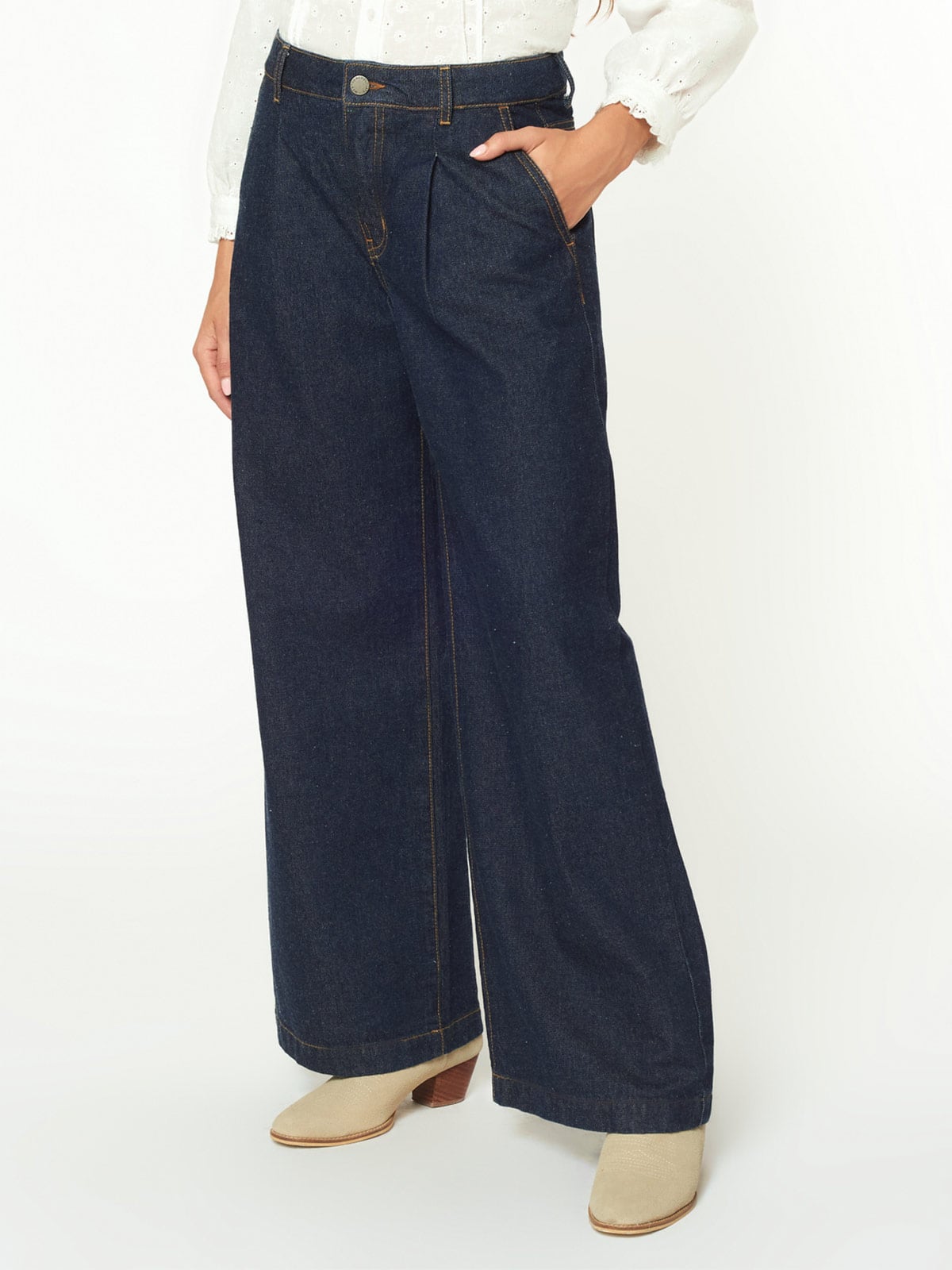JEANS WIDE LEG MUJER MENTHA Y CHOCOLATE ALISON - 2