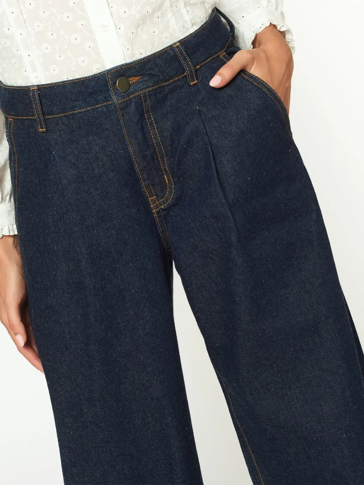 JEANS WIDE LEG MUJER MENTHA Y CHOCOLATE ALISON - 4