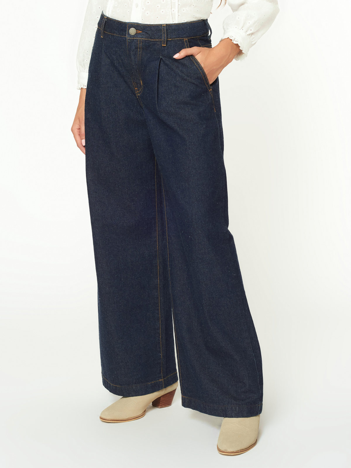 JEANS WIDE LEG MUJER MENTHA Y CHOCOLATE ALISON - 2