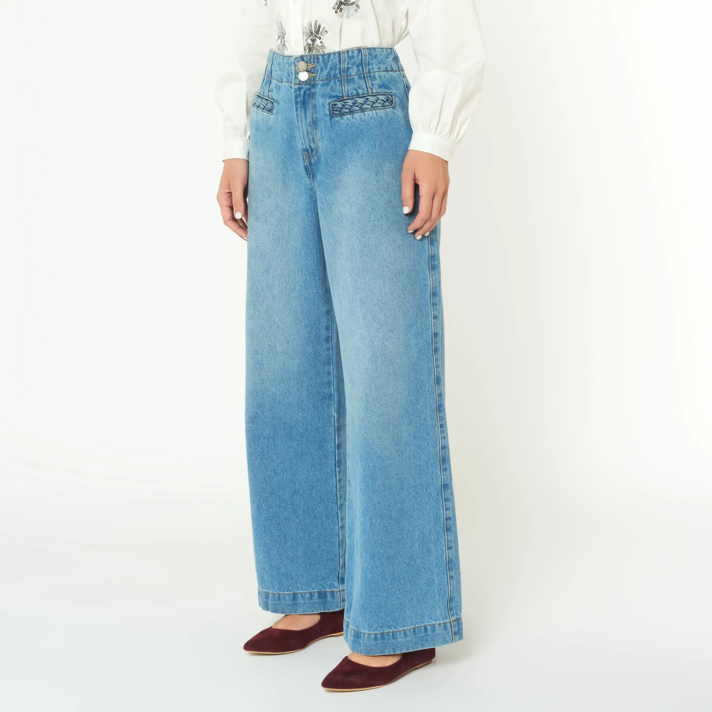 JEAN ALGODÓN WIDELEG MUJER MENTHA Y CHOCOLATE LICHY - 3