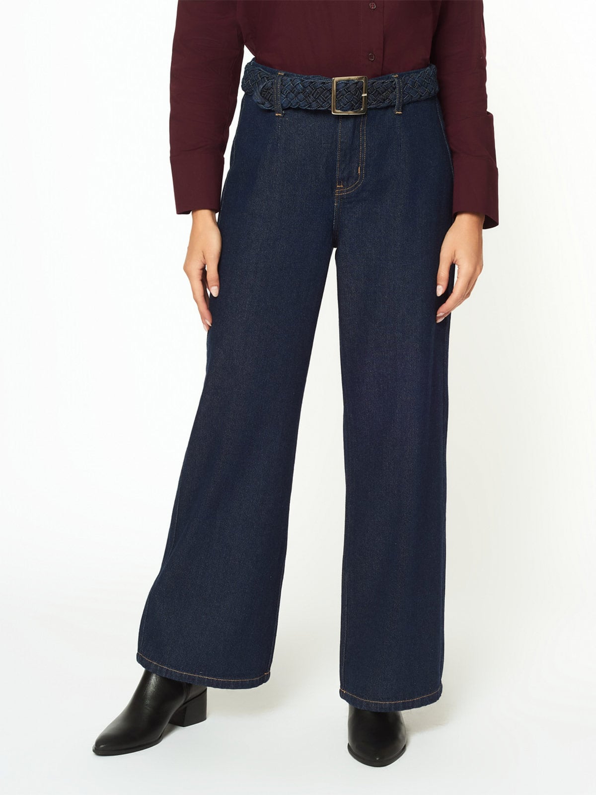 JEANS WIDE LEG MUJER MENTHA Y CHOCOLATE SONIA - 1