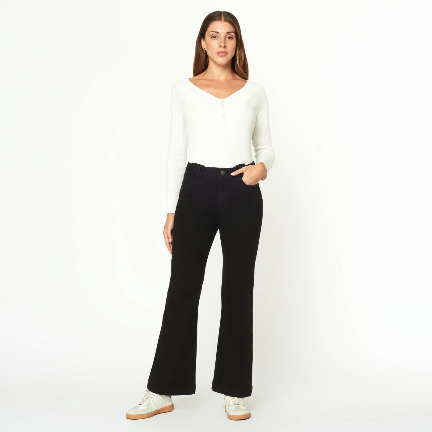 JEAN FLARE MUJER MENTHA Y CHOCOLATE BRITTNEY - 1