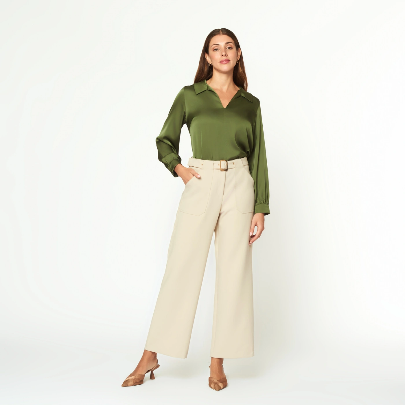 PANTALÓN RECTO MUJER MENTHA Y CHOCOLATE ALESKA - 1