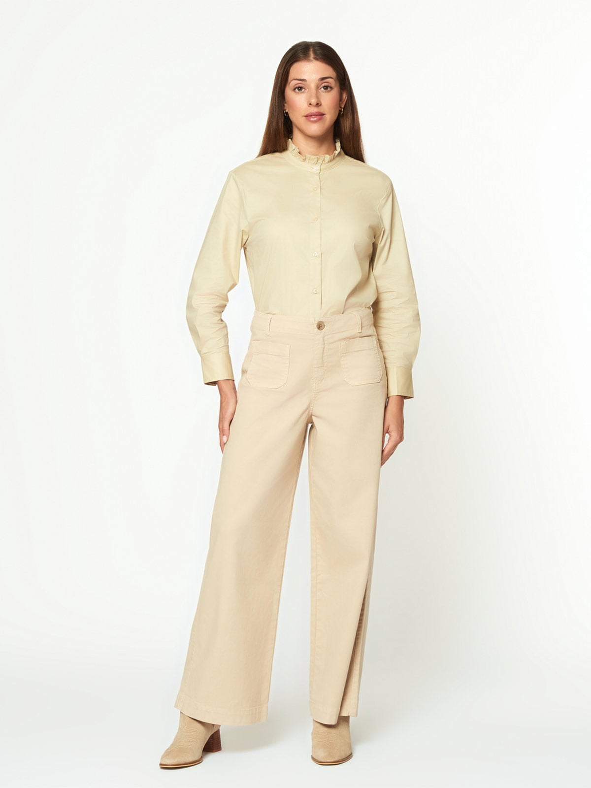 PANTALÓN WIDE LEG MUJER MENTHA Y CHOCOLATE ALAIA - 1