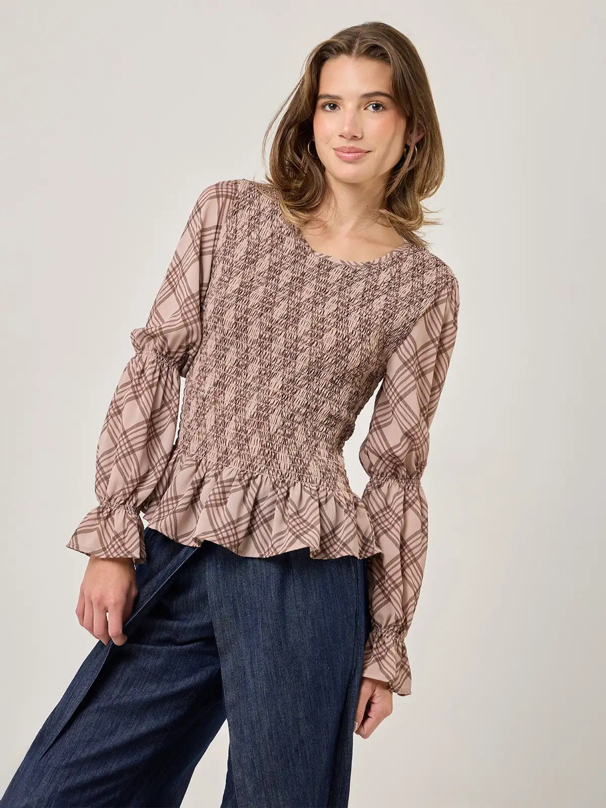 BLUSA MANGA LARGA MUJER INDEX CUADRO - 3