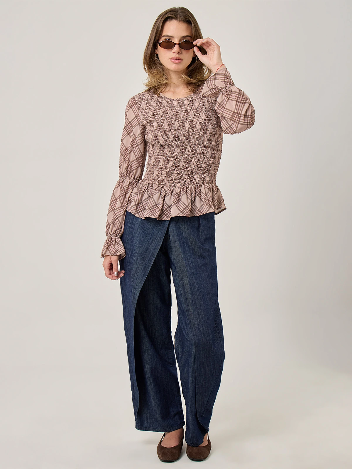BLUSA MANGA LARGA MUJER INDEX CUADRO - 6