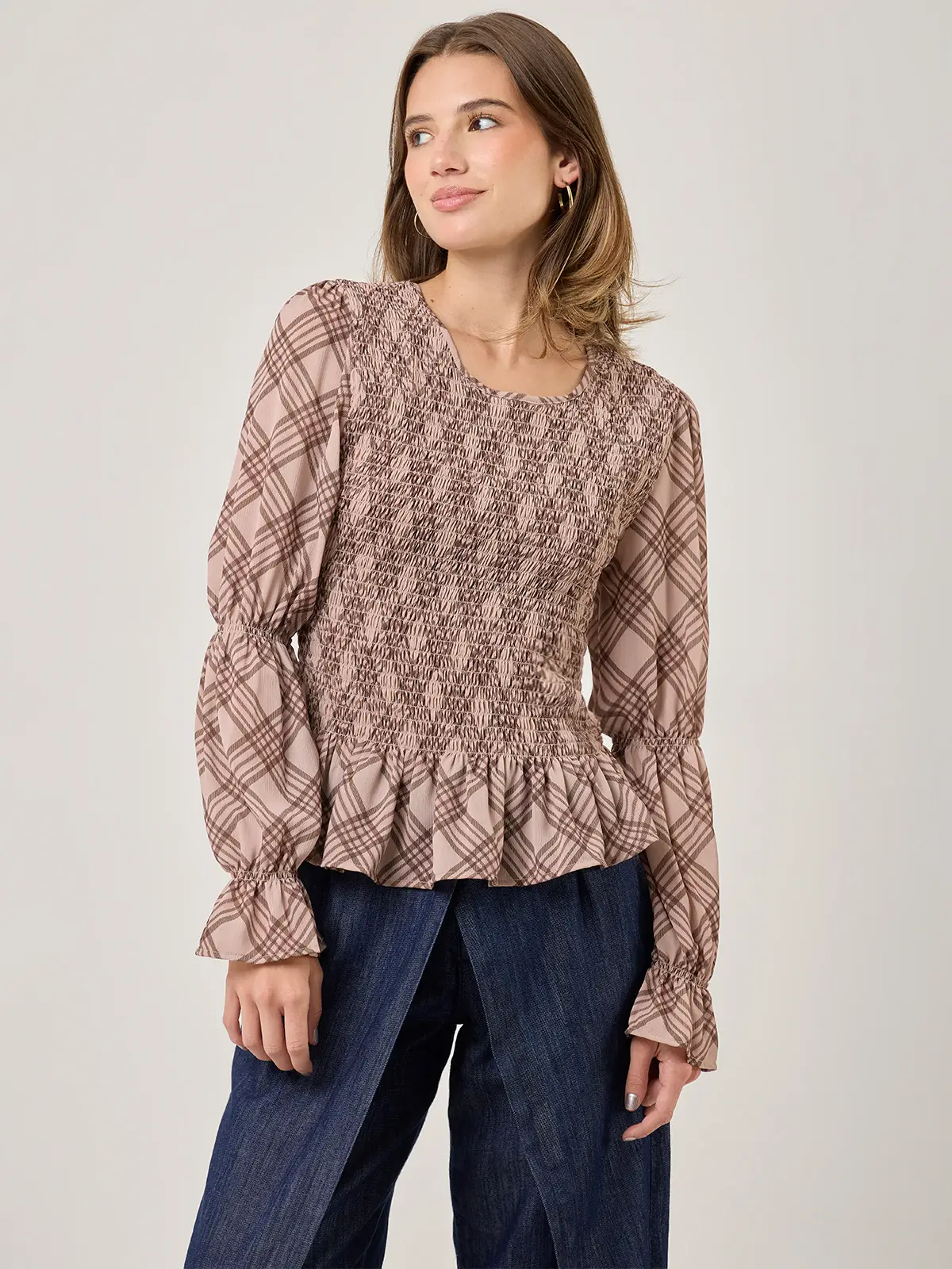 BLUSA MANGA LARGA MUJER INDEX CUADRO - 1