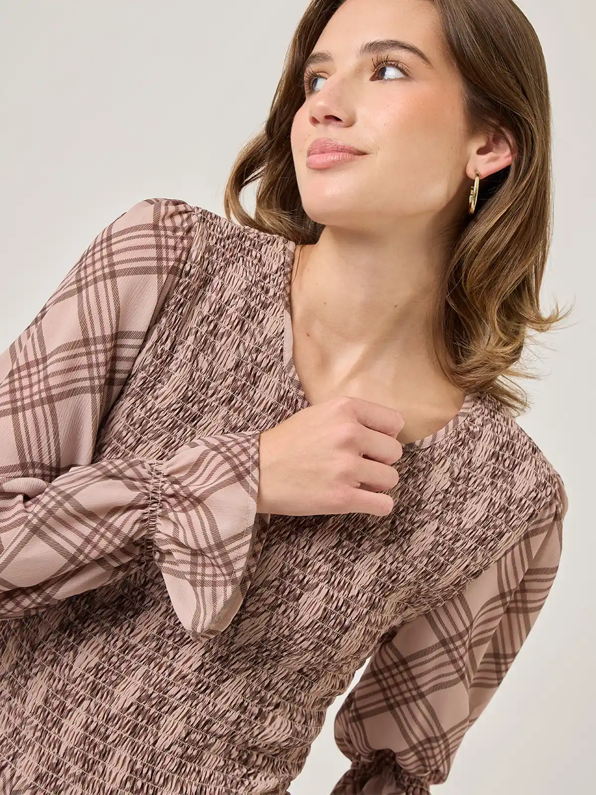 BLUSA MANGA LARGA MUJER INDEX CUADRO - 4