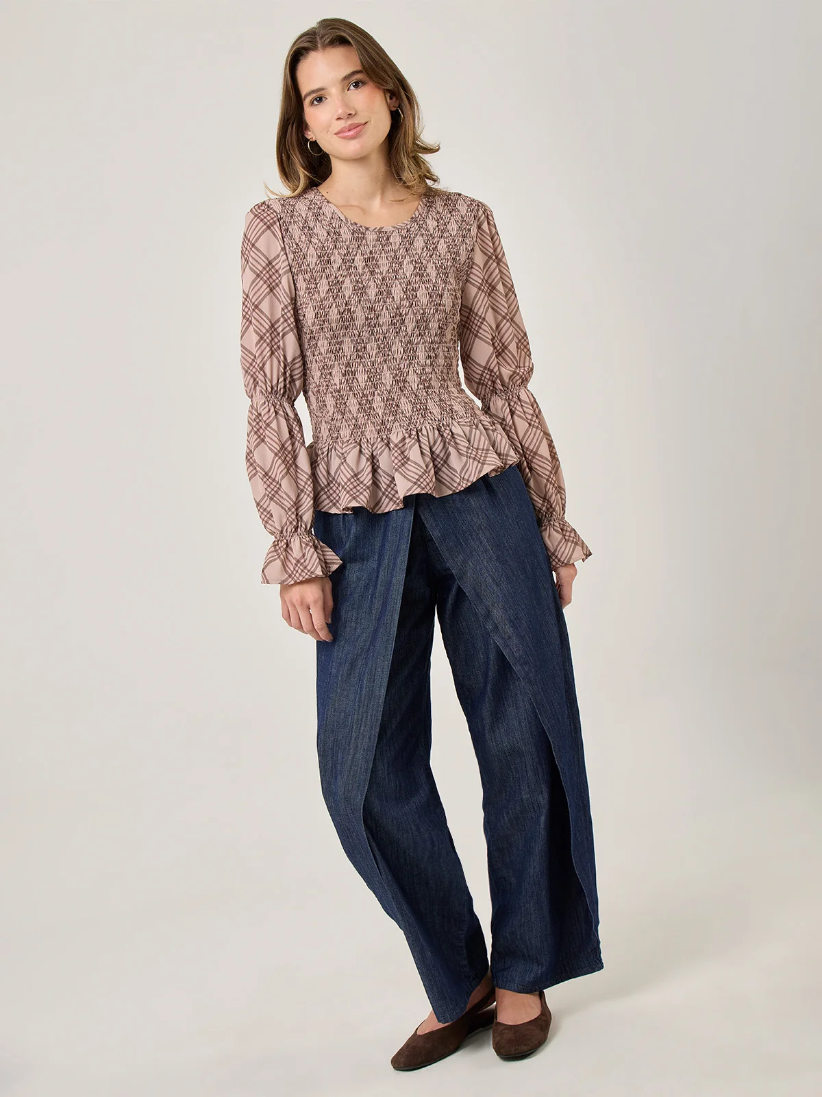 BLUSA MANGA LARGA MUJER INDEX CUADRO - 5