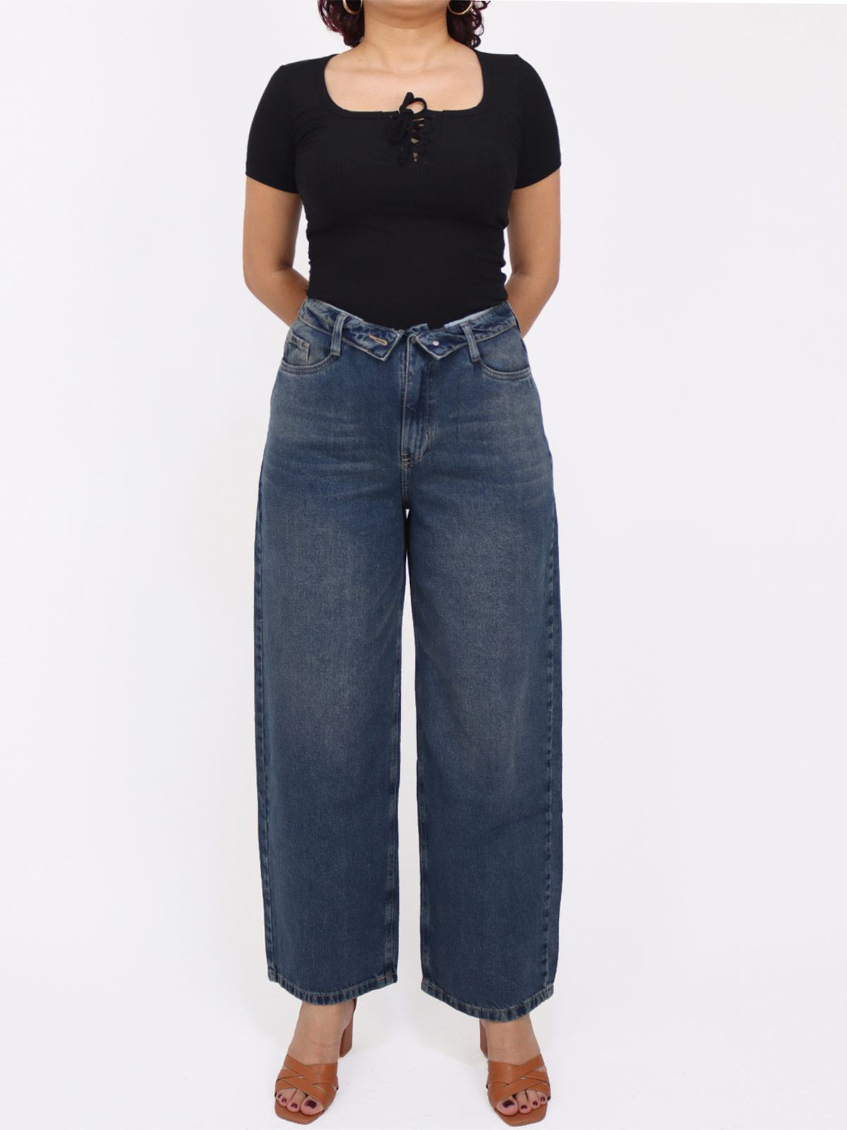 JEAN ALGODÓN MUJER KAYRA POBLET PERFECT FIT FOLDED - 1