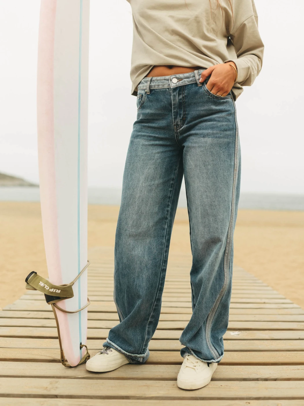 JEAN STRAIGHT MUJER MAUI AND SONS AZUL - 1