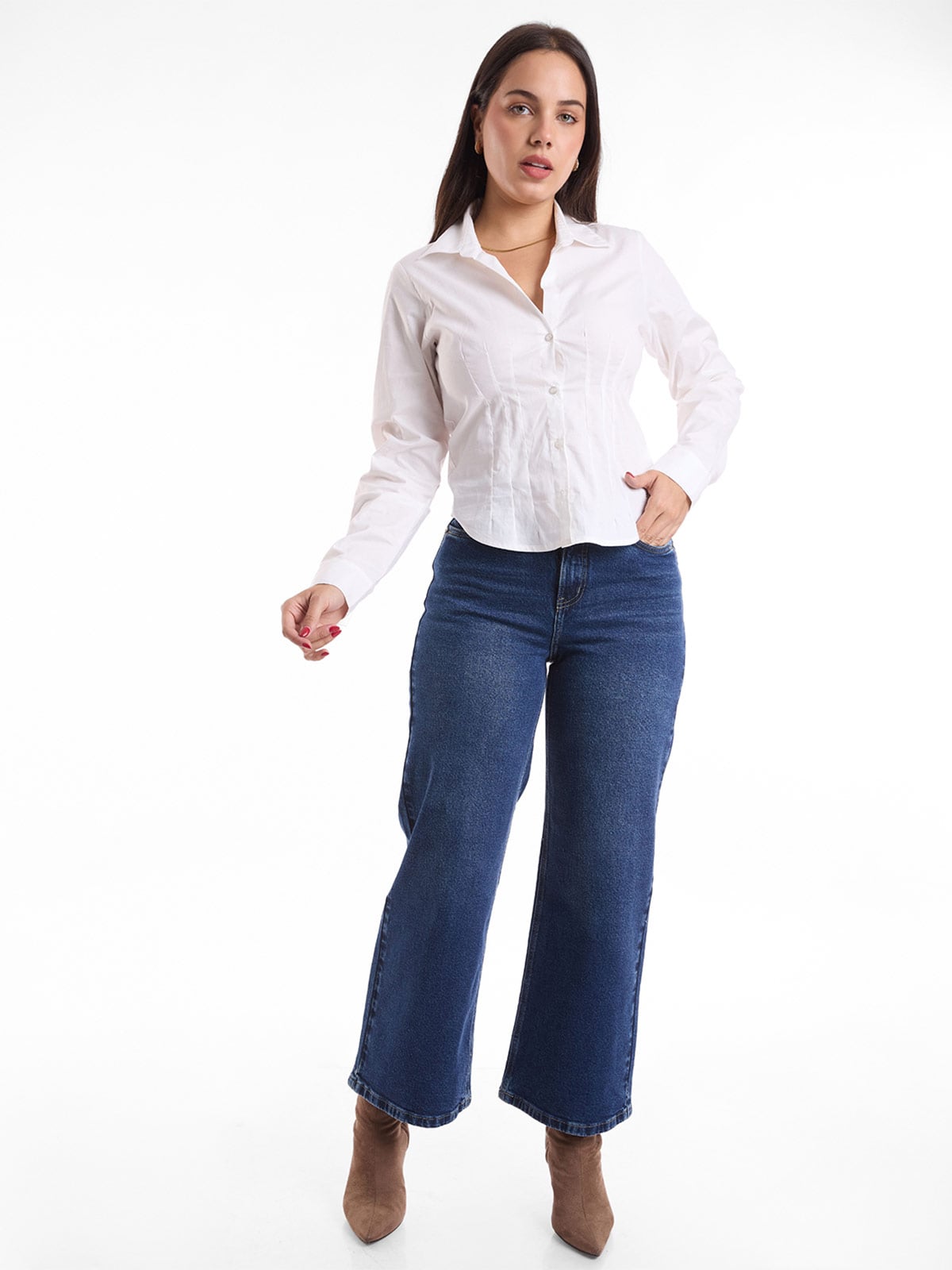 JEANS STRAIGHT MUJER METAL JEANS PETITE HENNA - 1
