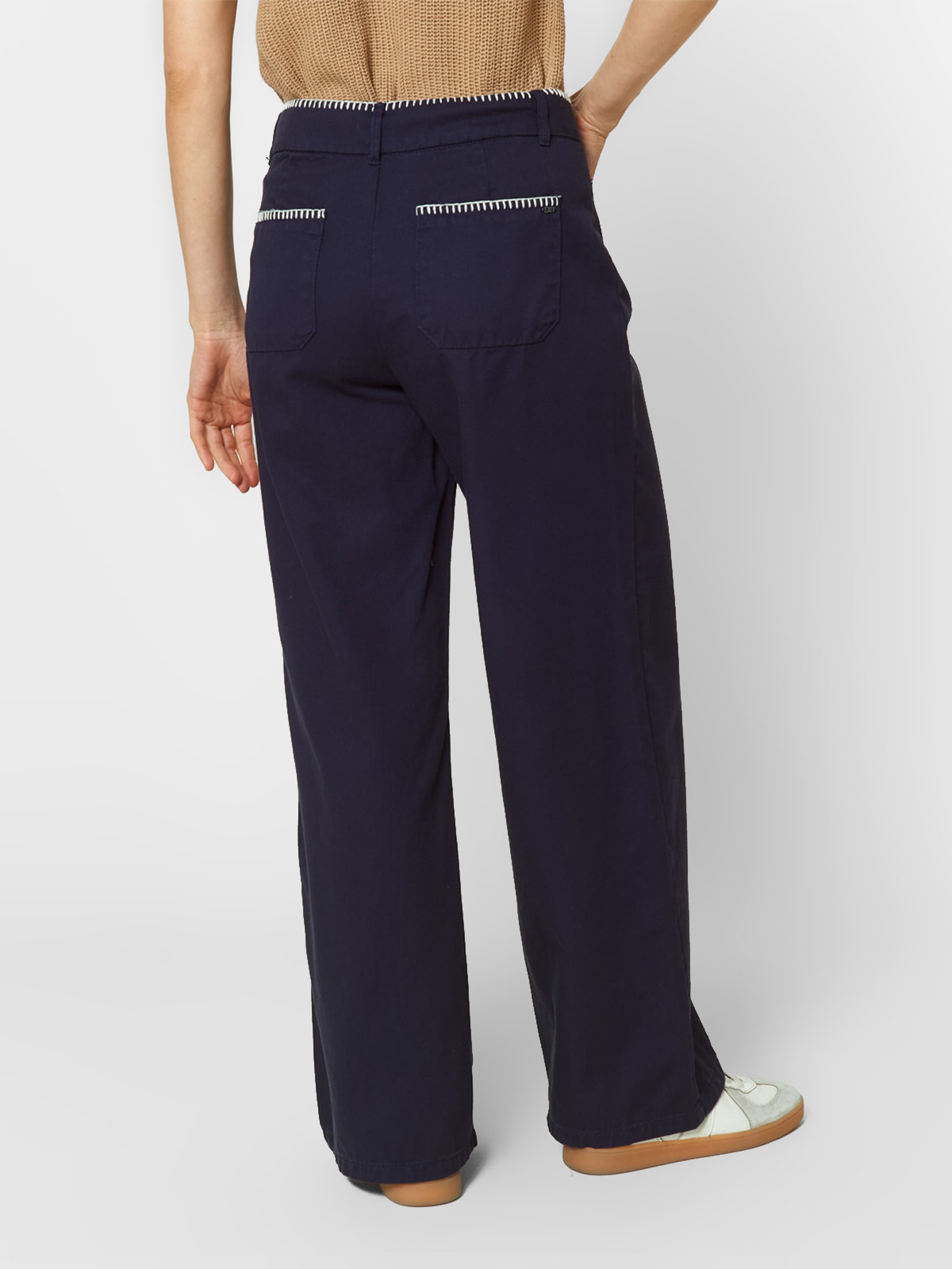 PANTALON WIDE LEG MUJER EXIT AZUL LEXI - 2