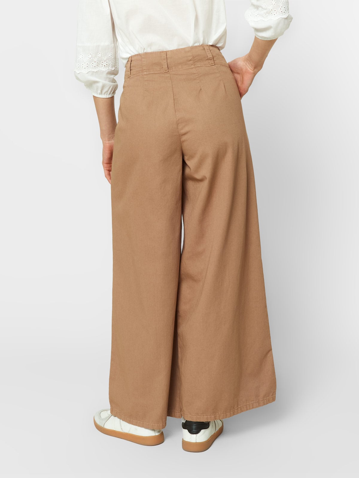 PANTALON ALGODÓN WIDELEG MUJER EXIT CAMEL LIZA - 2