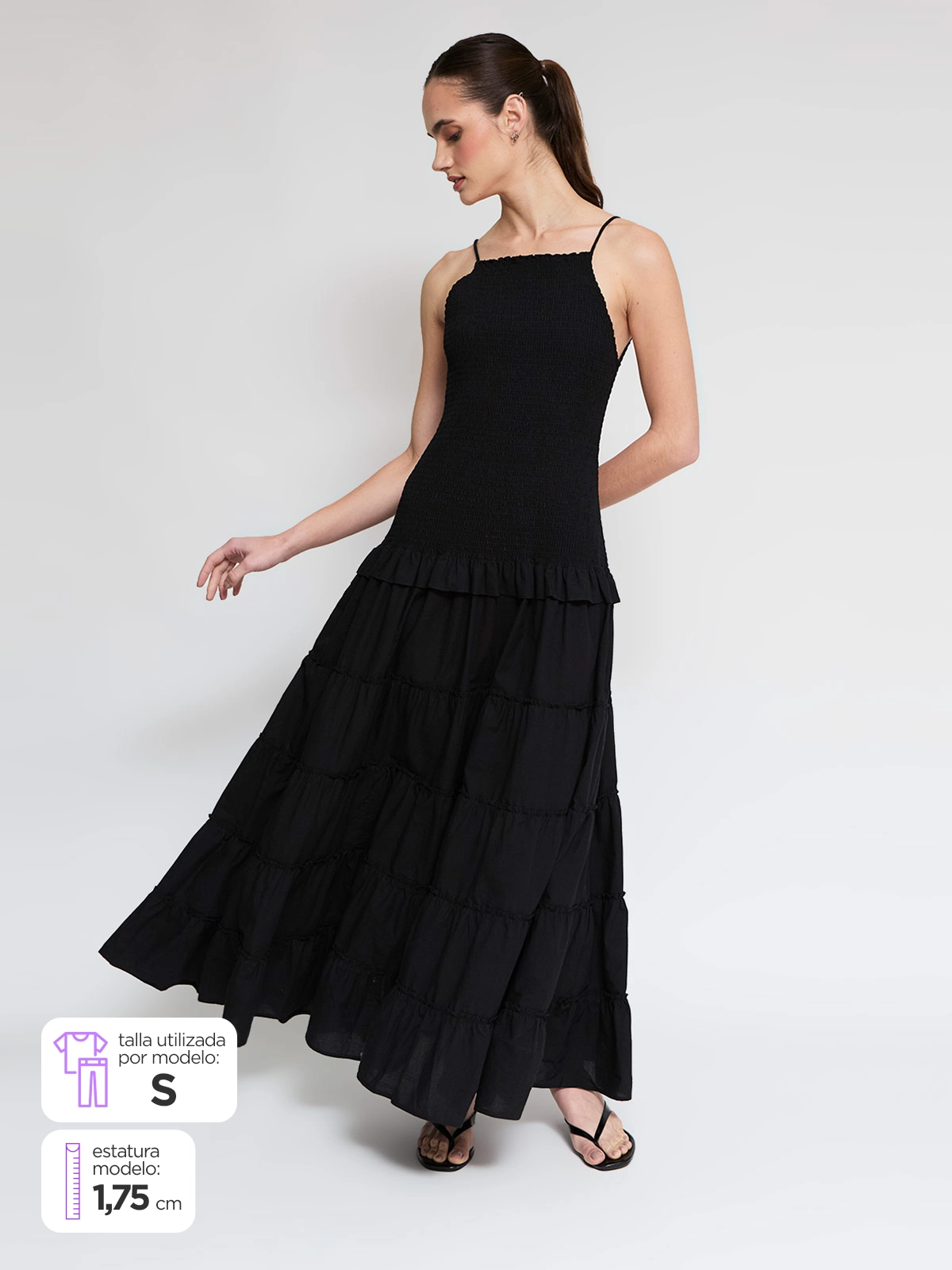 VESTIDO LARGO ALGODÓN MUJER BARBADOS VUELO - 1