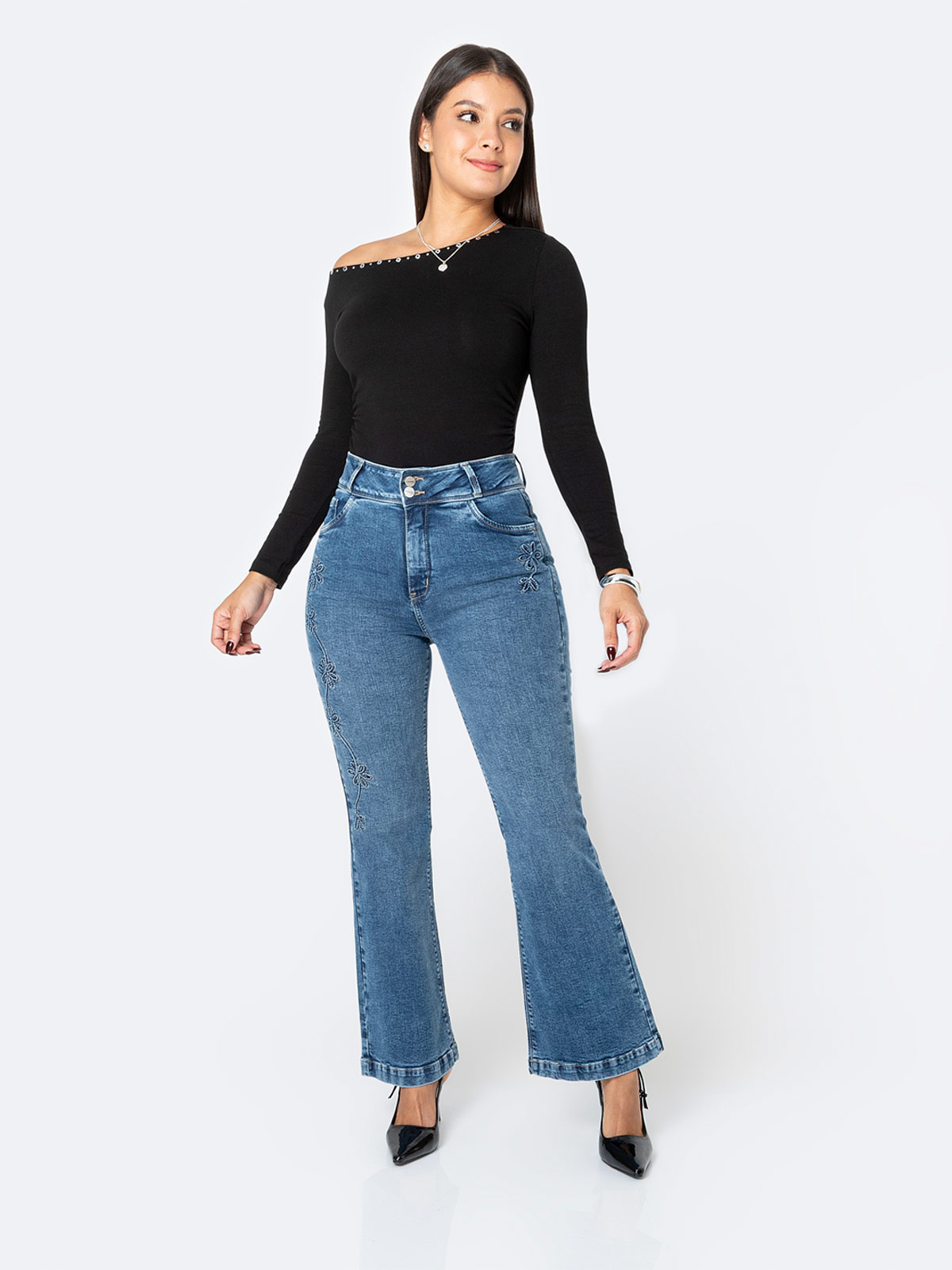 JEANS FLARE MUJER PIONIER - 1