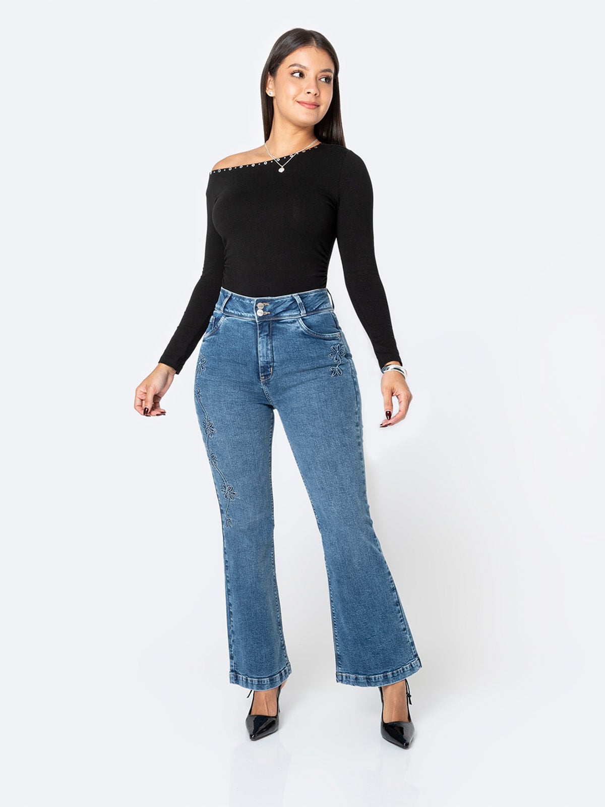 JEANS FLARE MUJER PIONIER - 1