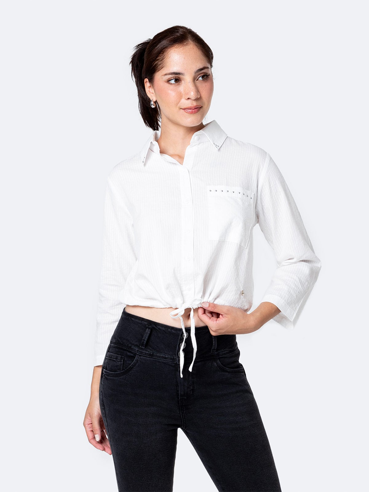 BLUSA MANGA 3/4 MUJER PIONIER BRANCA - 2