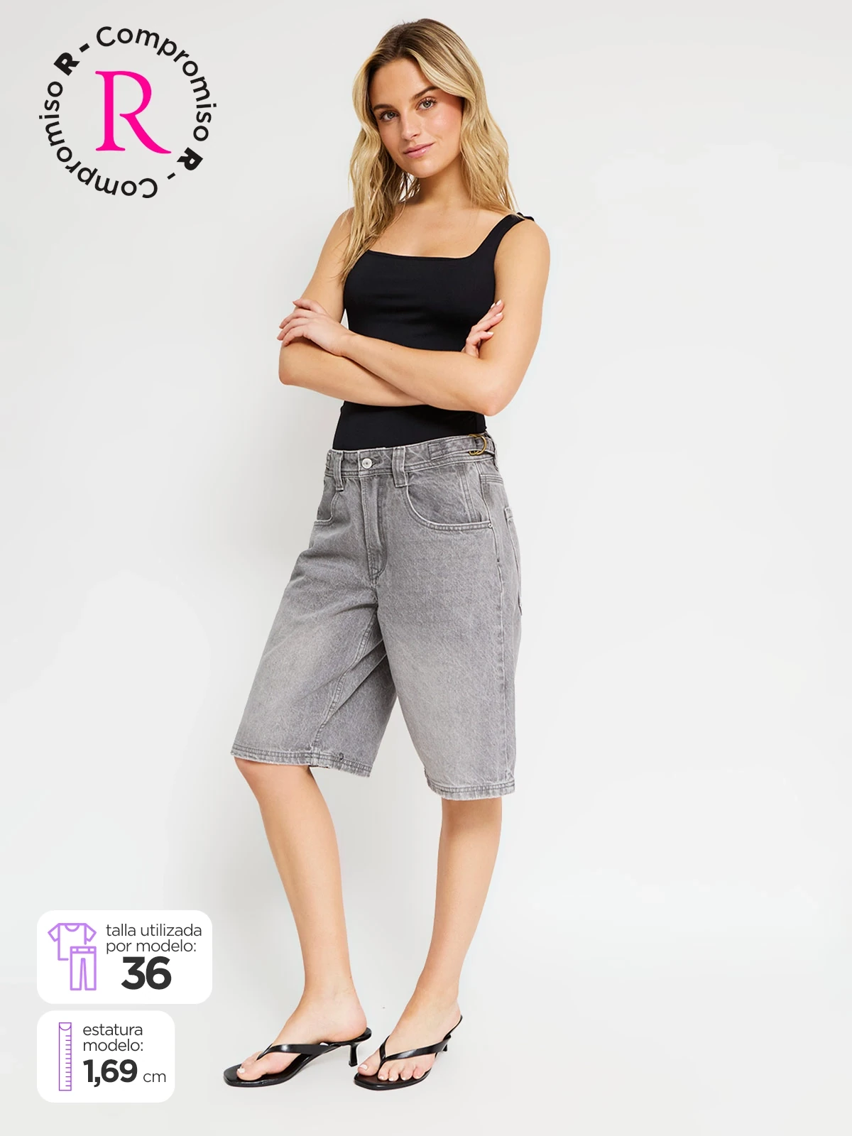 SHORT LARGO ALGODÓN CARPINTERO MUJER INDEX - 1