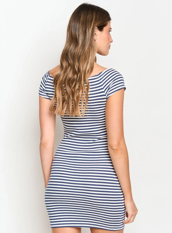 VESTIDO CORTO ALGODÓN MUJER INDEX RAYAS - 3