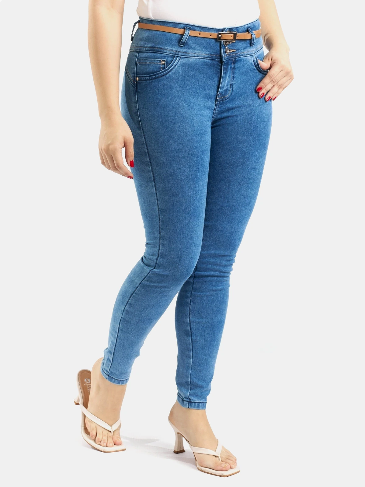 JEANS ALGODÓN SKINNY MUJER PARADA 111 CELESTE KALA - 3