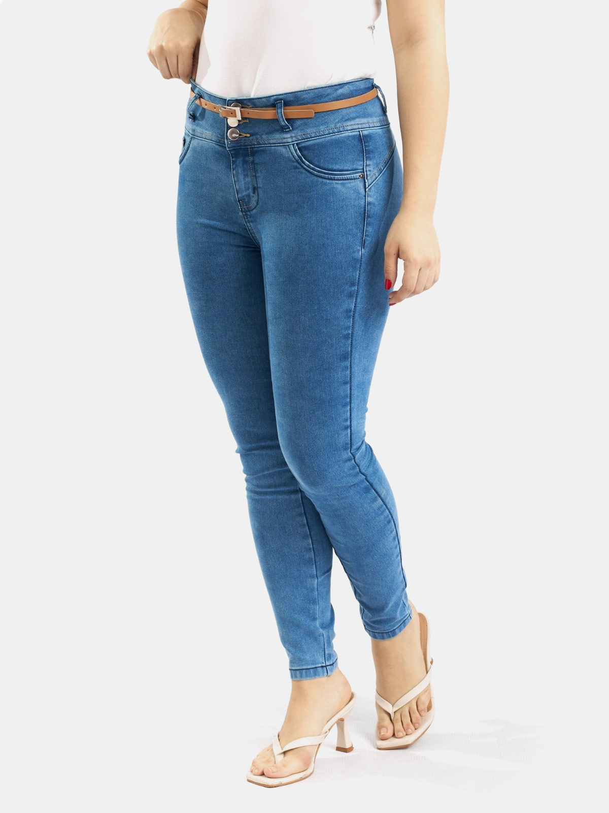 JEANS ALGODÓN SKINNY MUJER PARADA 111 CELESTE KALA - 4