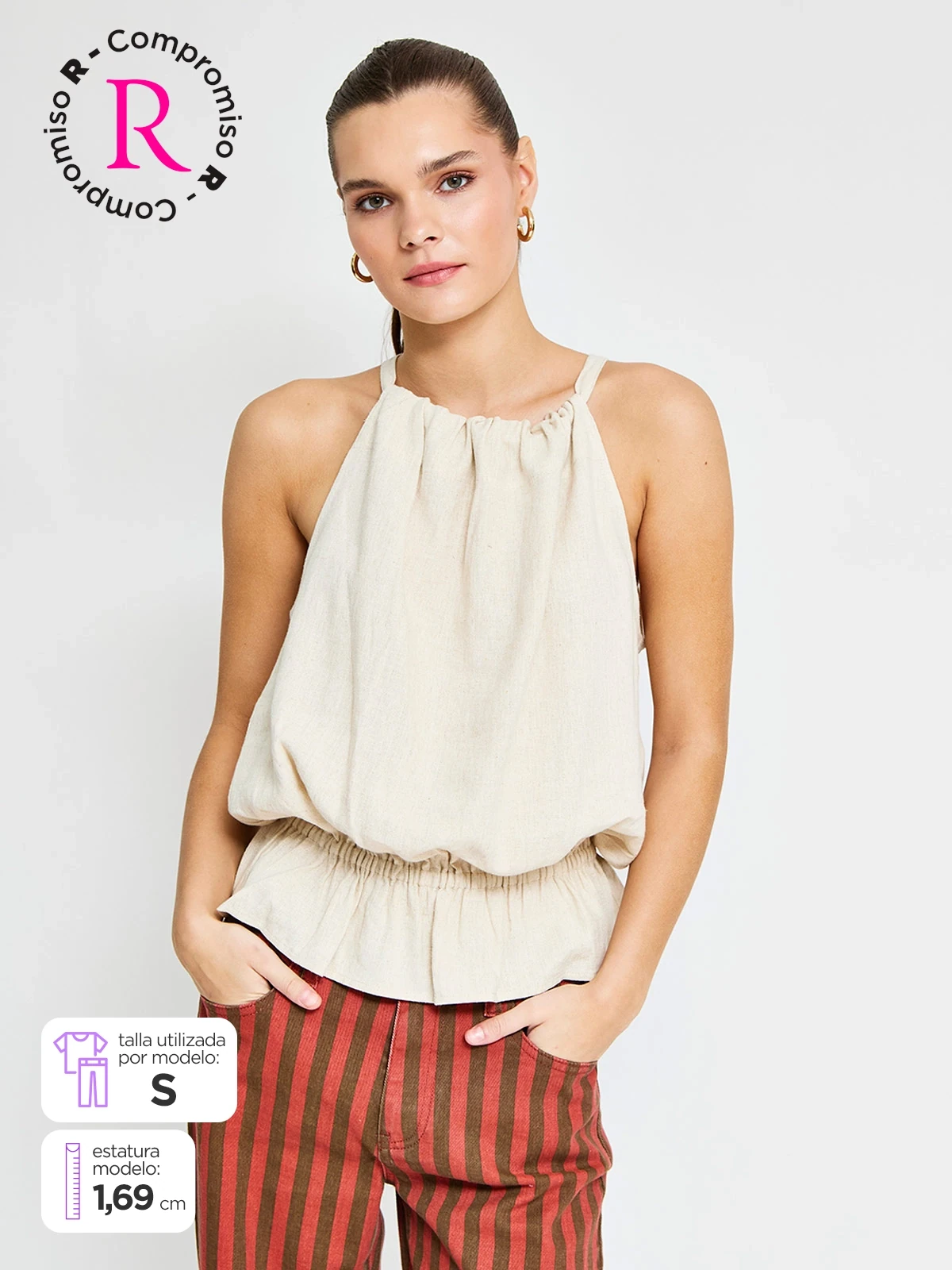 BLUSA SIN MANGAS LINO MUJER BARBADOS - 1