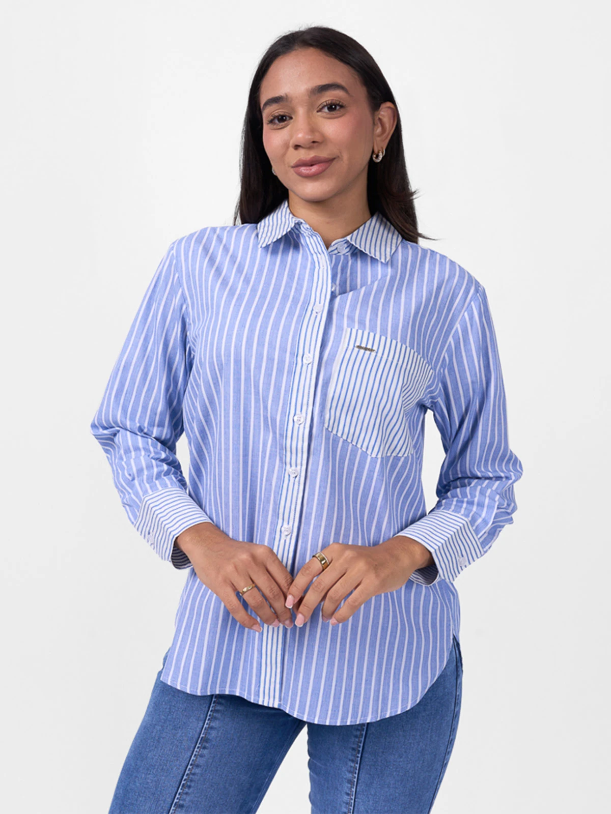 BLUSA MANGA LARGA MUJER BRONCO ALGODÓN GEORGET - 1