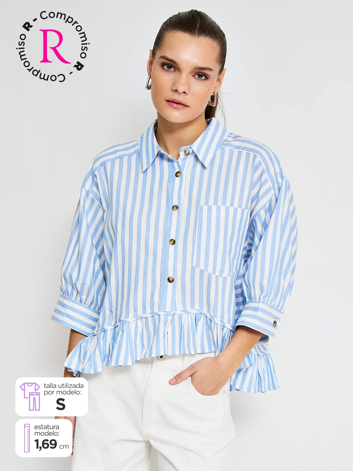 BLUSA MANGA 3/4 ALGODÓN MUJER BARBADOS - 1