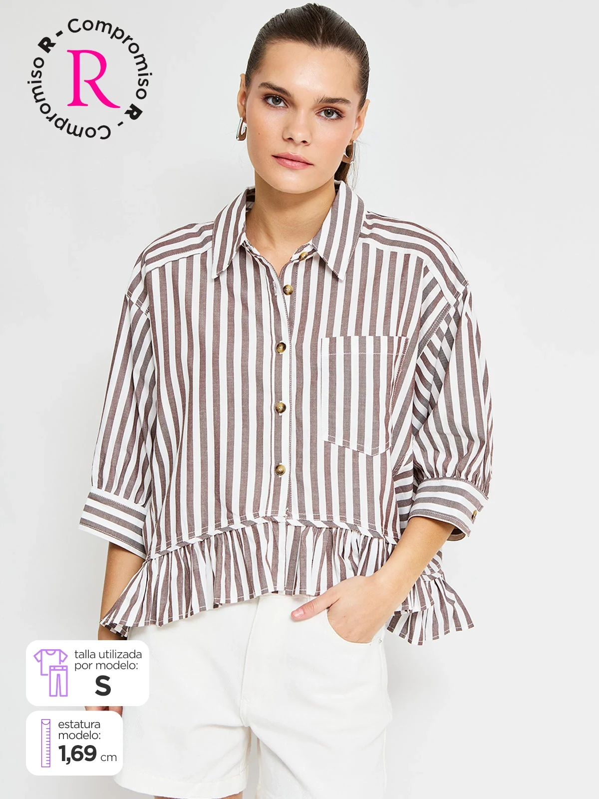 BLUSA MANGA 3/4 ALGODÓN MUJER BARBADOS - 1