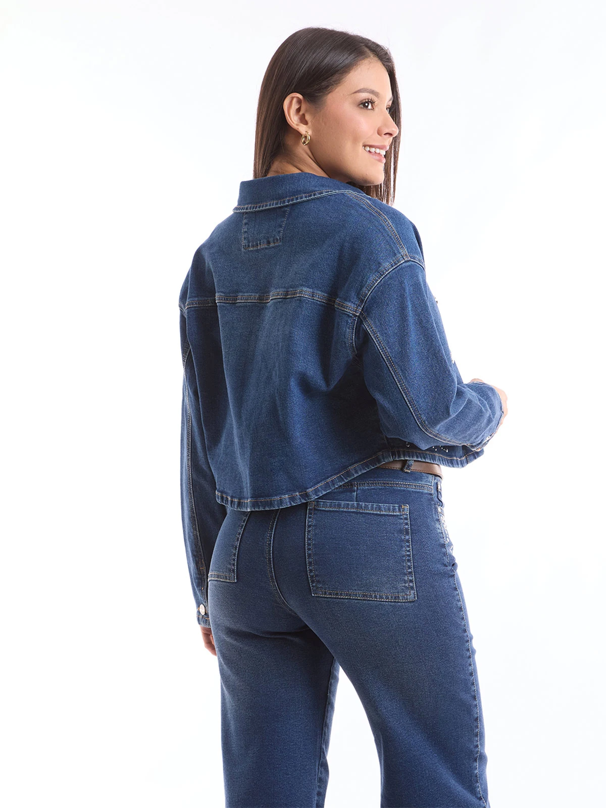 CASACA MUJER METAL JEANS DENIM TACHAS NORFIT - 4