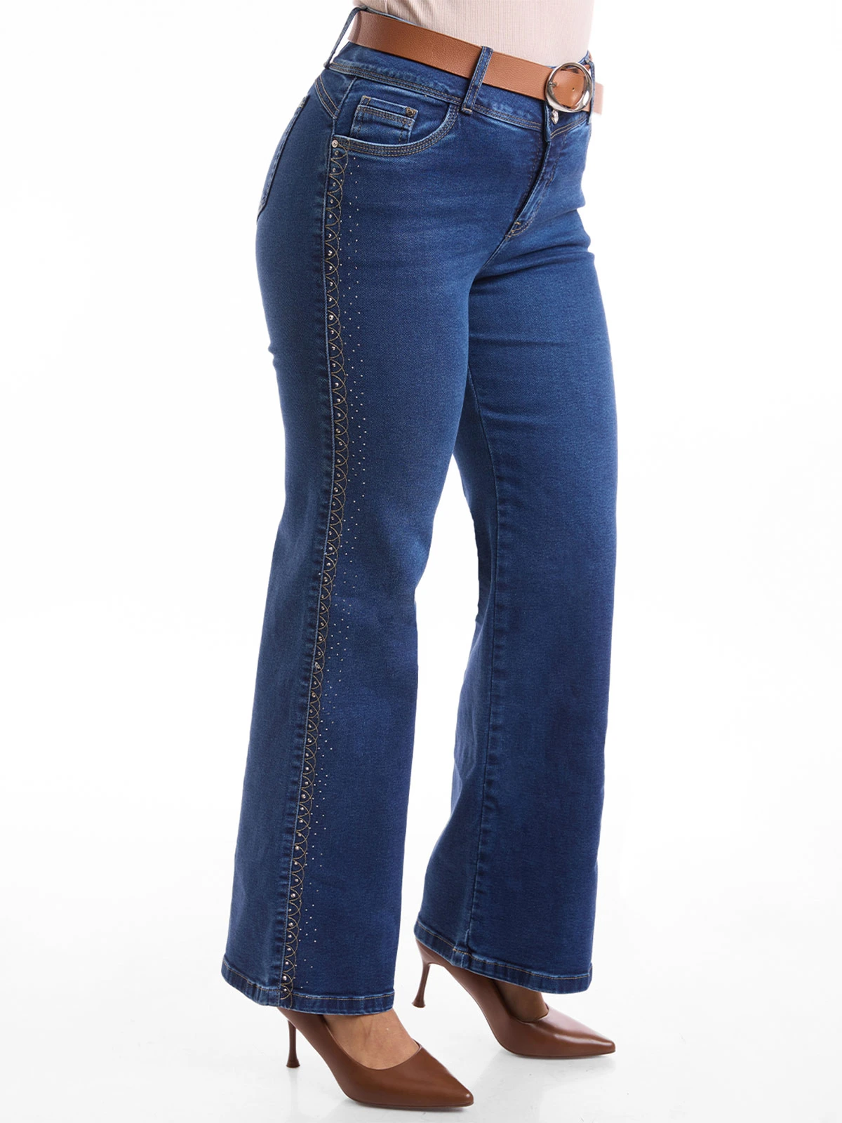 JEAN STRAIGHT FIT MUJER METAL JEANS BORDADO AUDACIA - 2