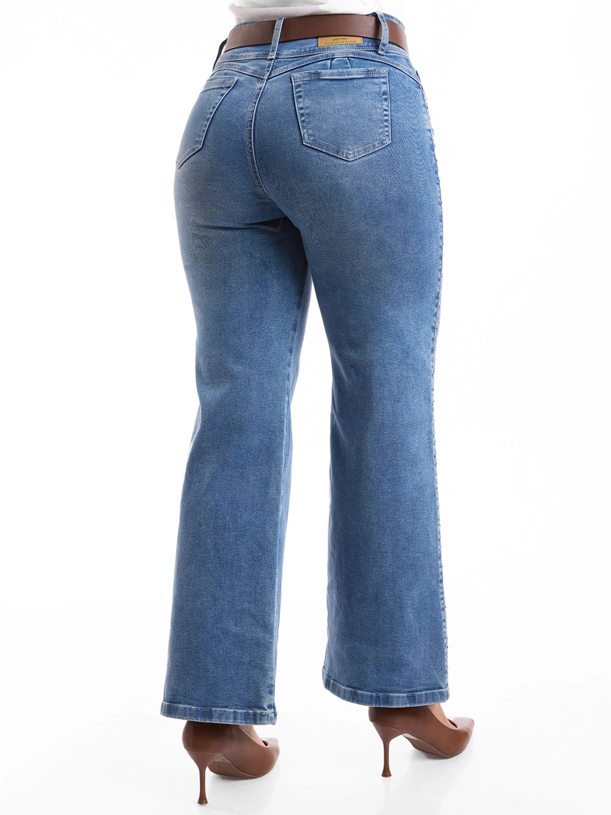 JEAN STRAIGHT FIT MUJER METAL JEANS BORDADO AUDACIA - 4