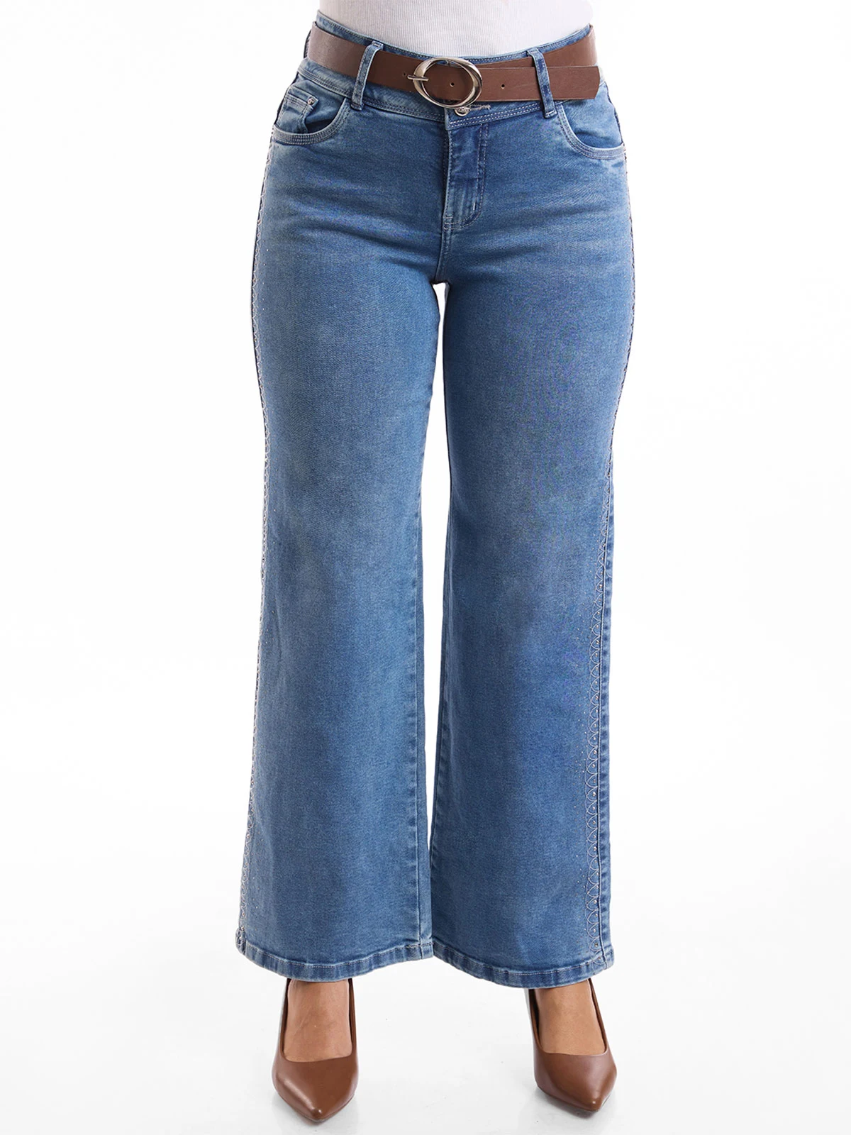 JEAN STRAIGHT FIT MUJER METAL JEANS BORDADO AUDACIA - 2