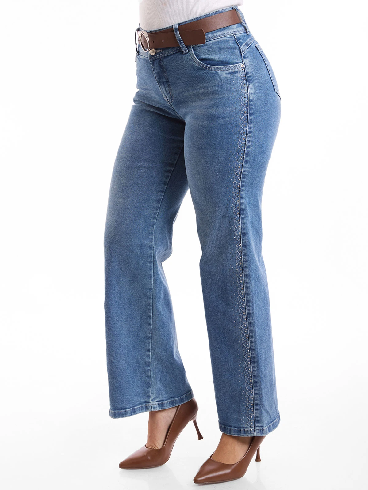 JEAN STRAIGHT FIT MUJER METAL JEANS BORDADO AUDACIA - 3