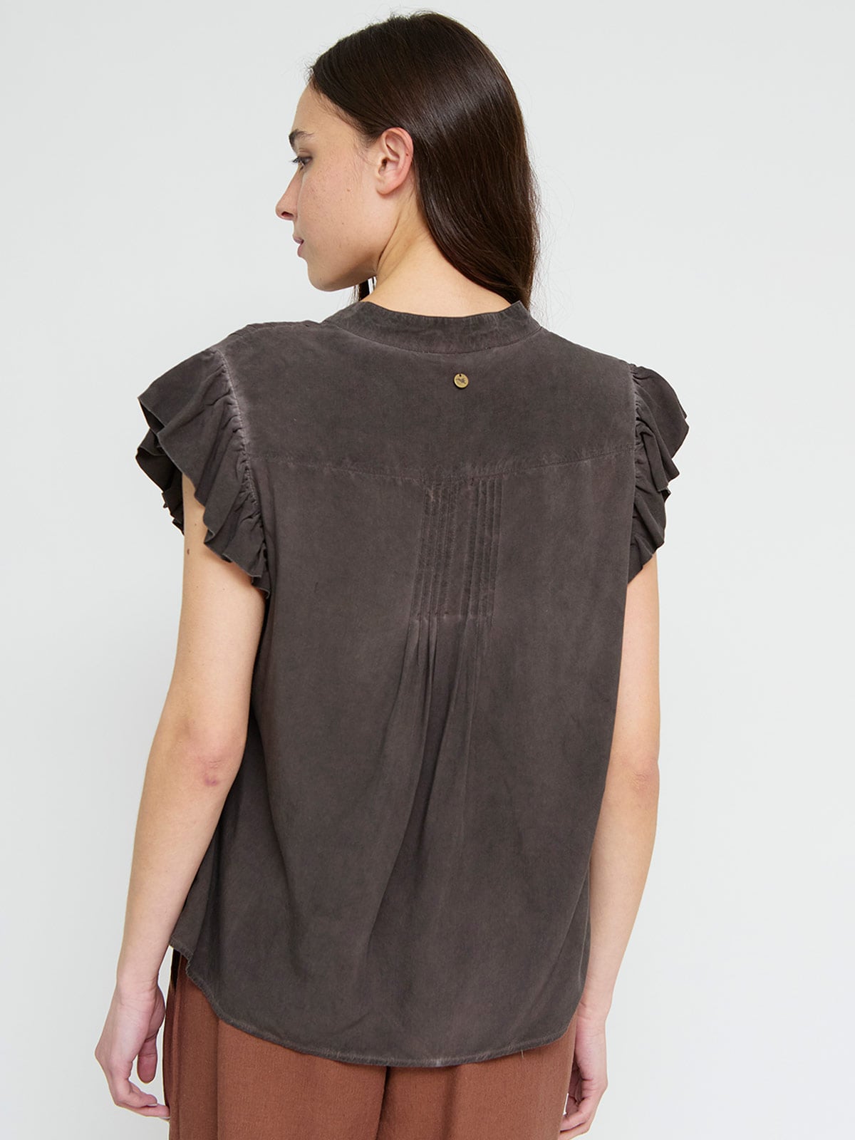 BLUSA MUJER TATIENNE CUELLO CAMISERO MANGA VUELOS - 2