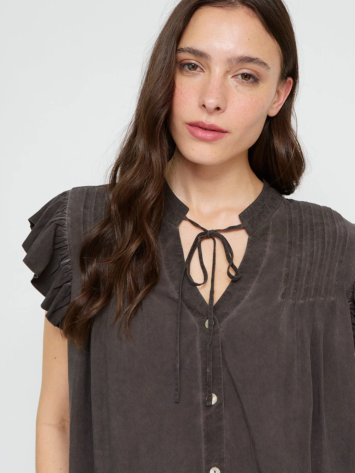 BLUSA MUJER TATIENNE CUELLO CAMISERO MANGA VUELOS - 3