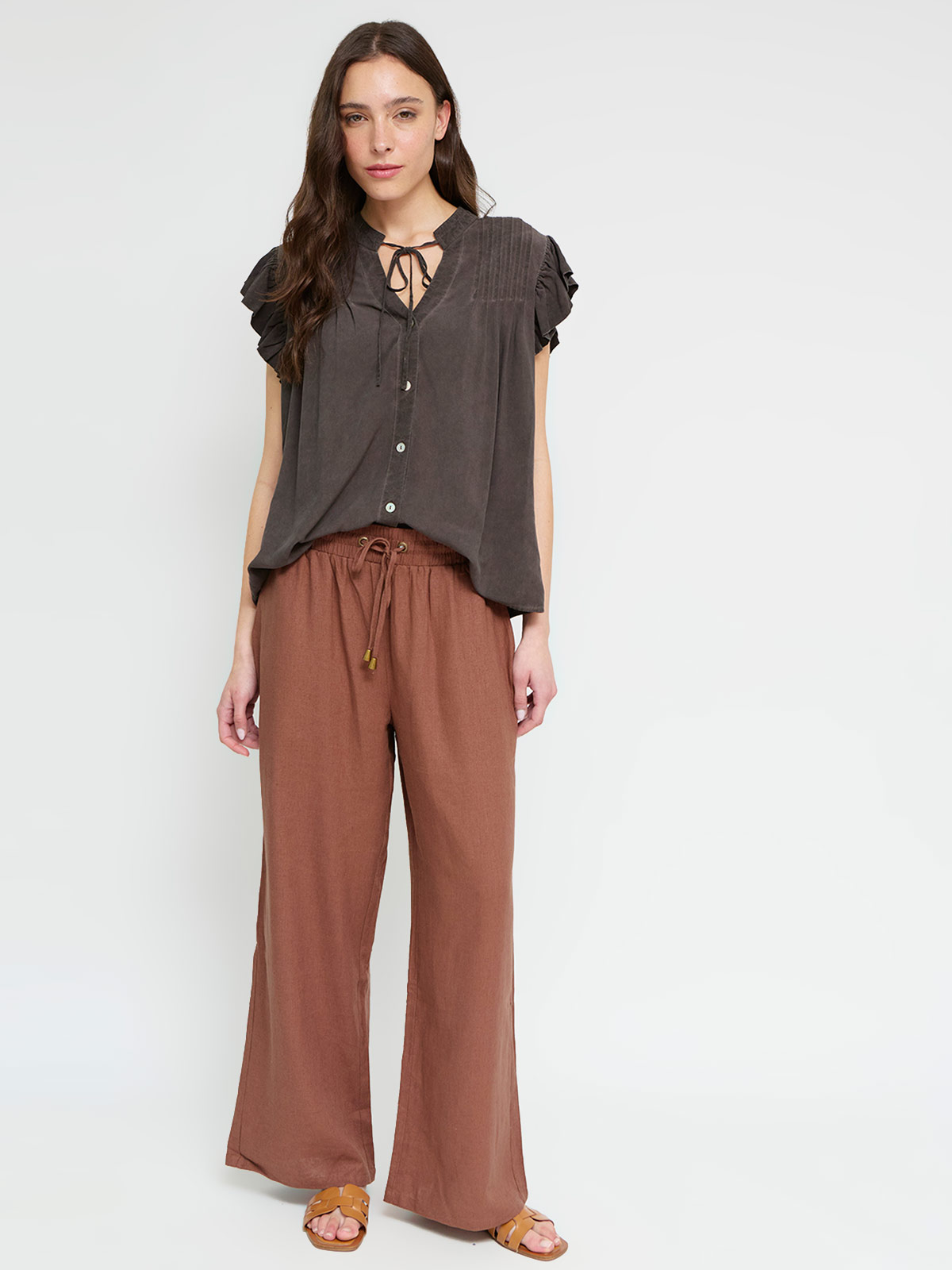 BLUSA MUJER TATIENNE CUELLO CAMISERO MANGA VUELOS - 4