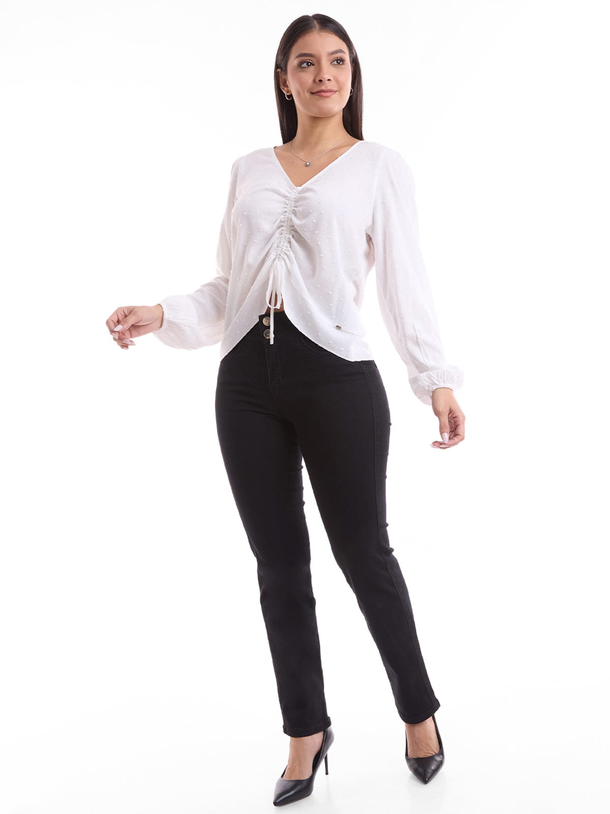 BLUSA MANGA LARGA MUJER METAL JEANS MOTA - 1