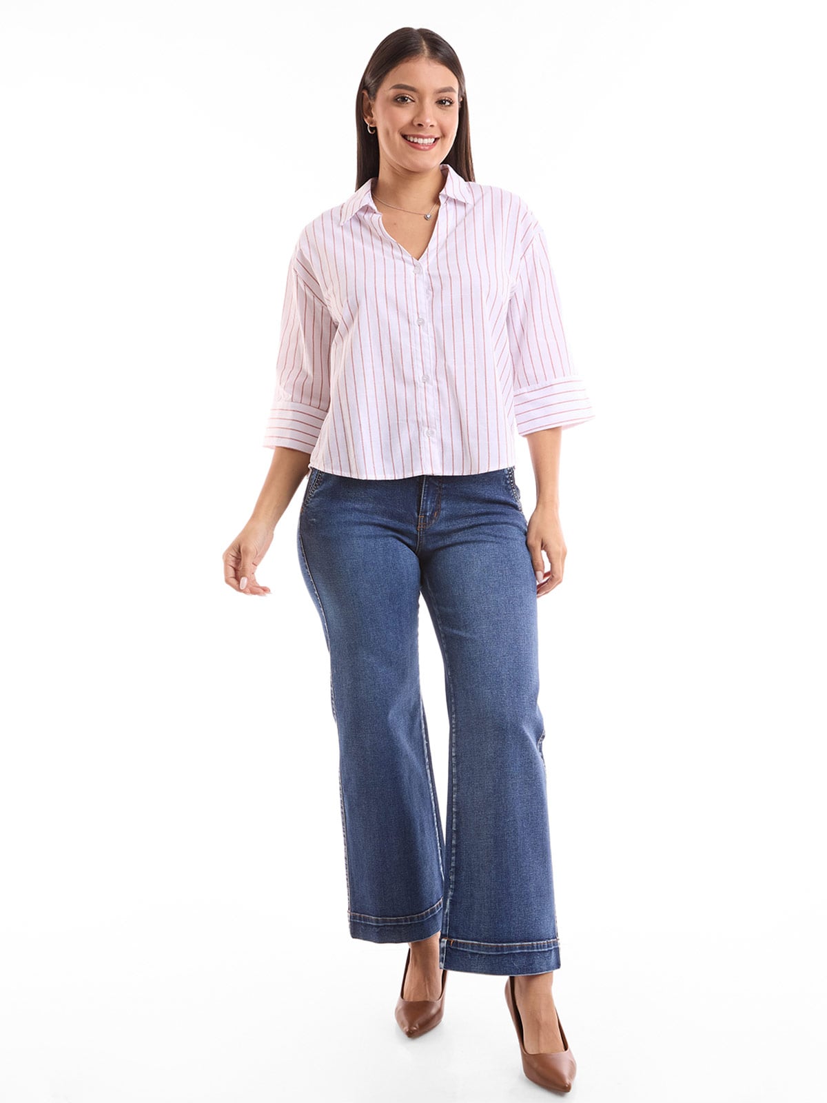 BLUSA MANGA 3/4 MUJER METAL JEANS RAYAS NATALIA - 1