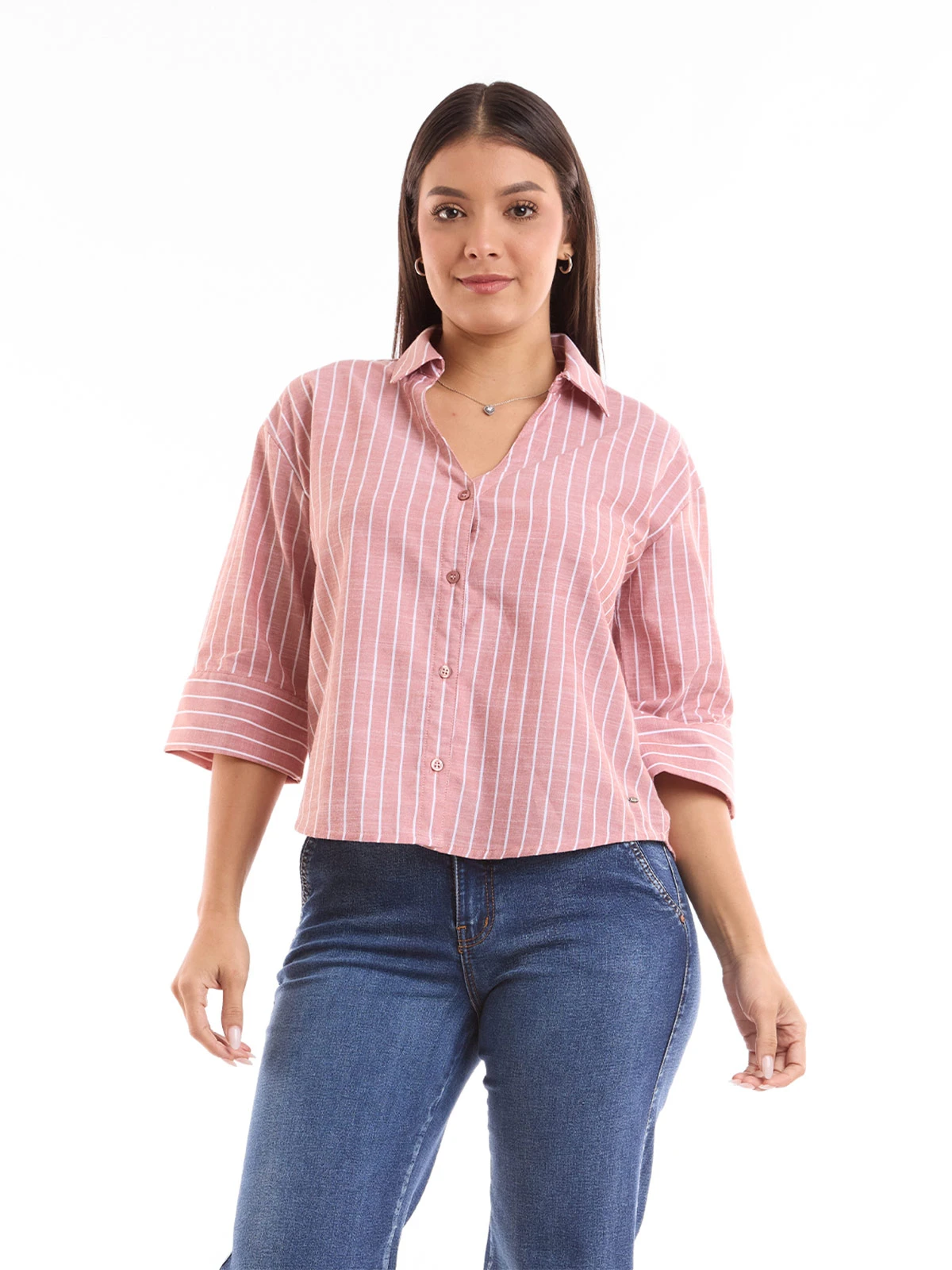 BLUSA MANGA 3/4 MUJER METAL JEANS RAYAS NATALIA - 1
