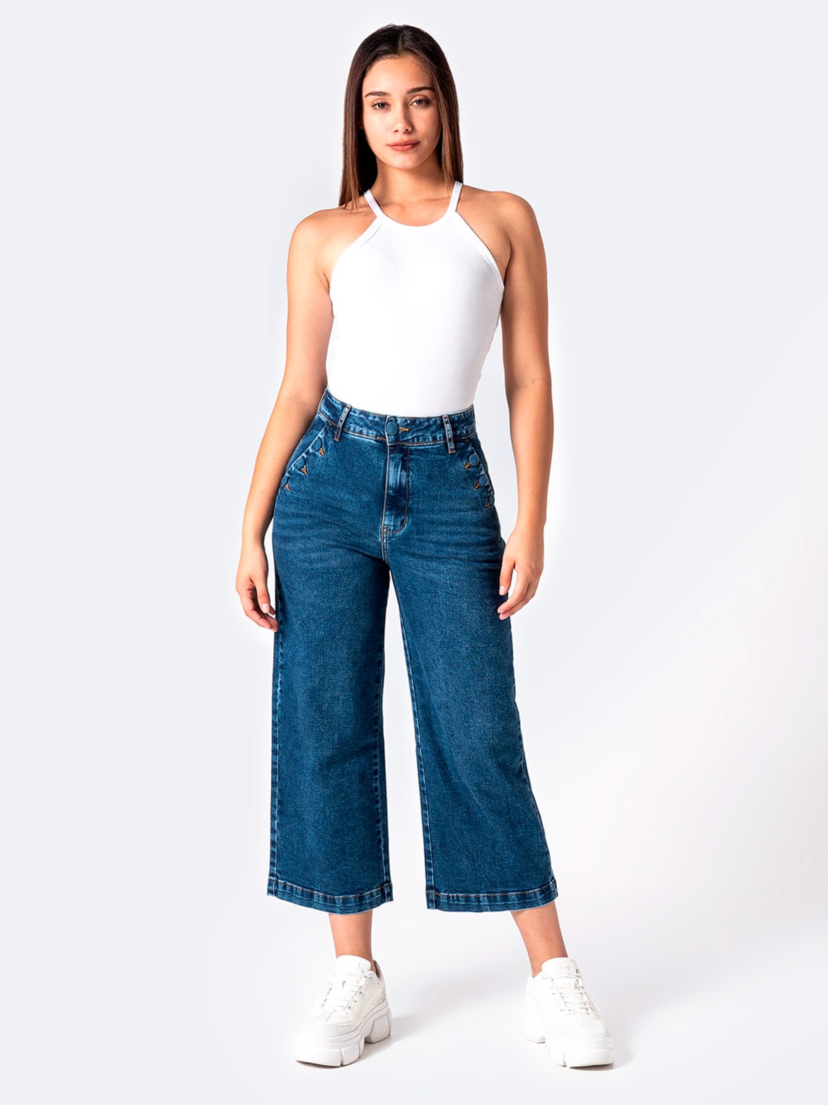 JEANS CULOTTE MUJER PIONIER DENIM STRETCH BRUNELHA - 1
