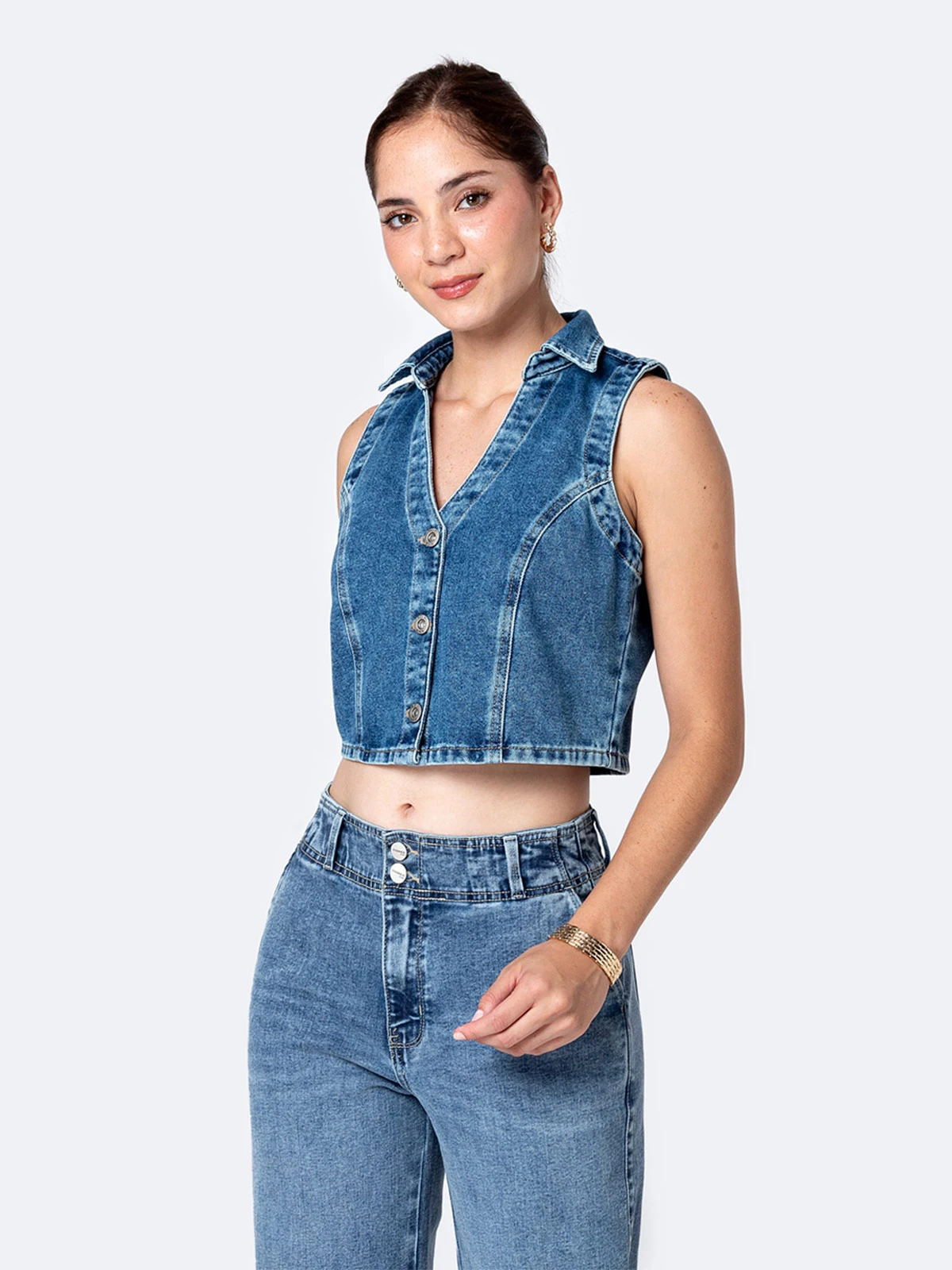 CHALECO DENIM MUJER PIONIER FREIA - 2