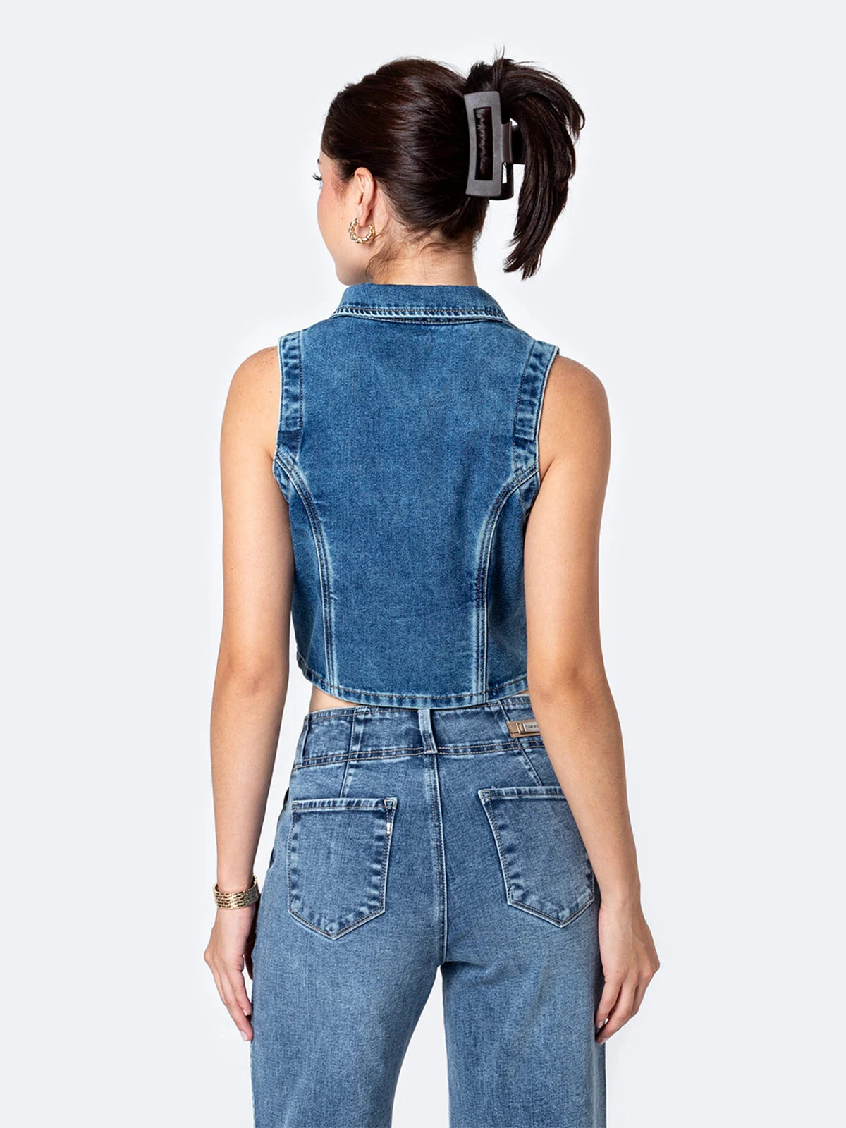CHALECO DENIM MUJER PIONIER FREIA - 3