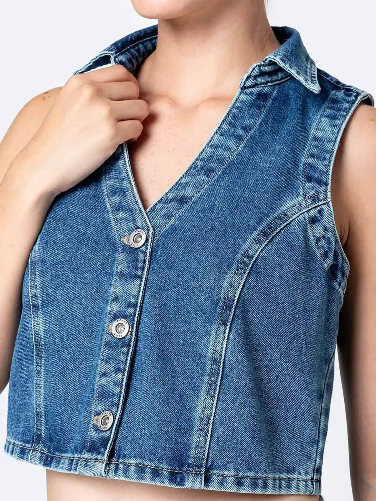 CHALECO DENIM MUJER PIONIER FREIA - 4