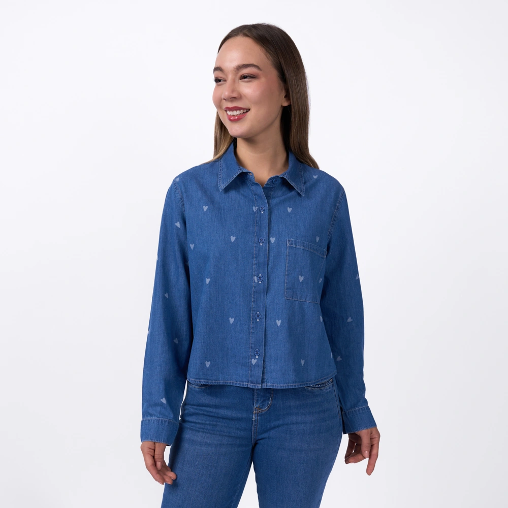 BLUSA MANGA LARGA ALGODÓN MUJER MACHINE-E-STARLE - 1