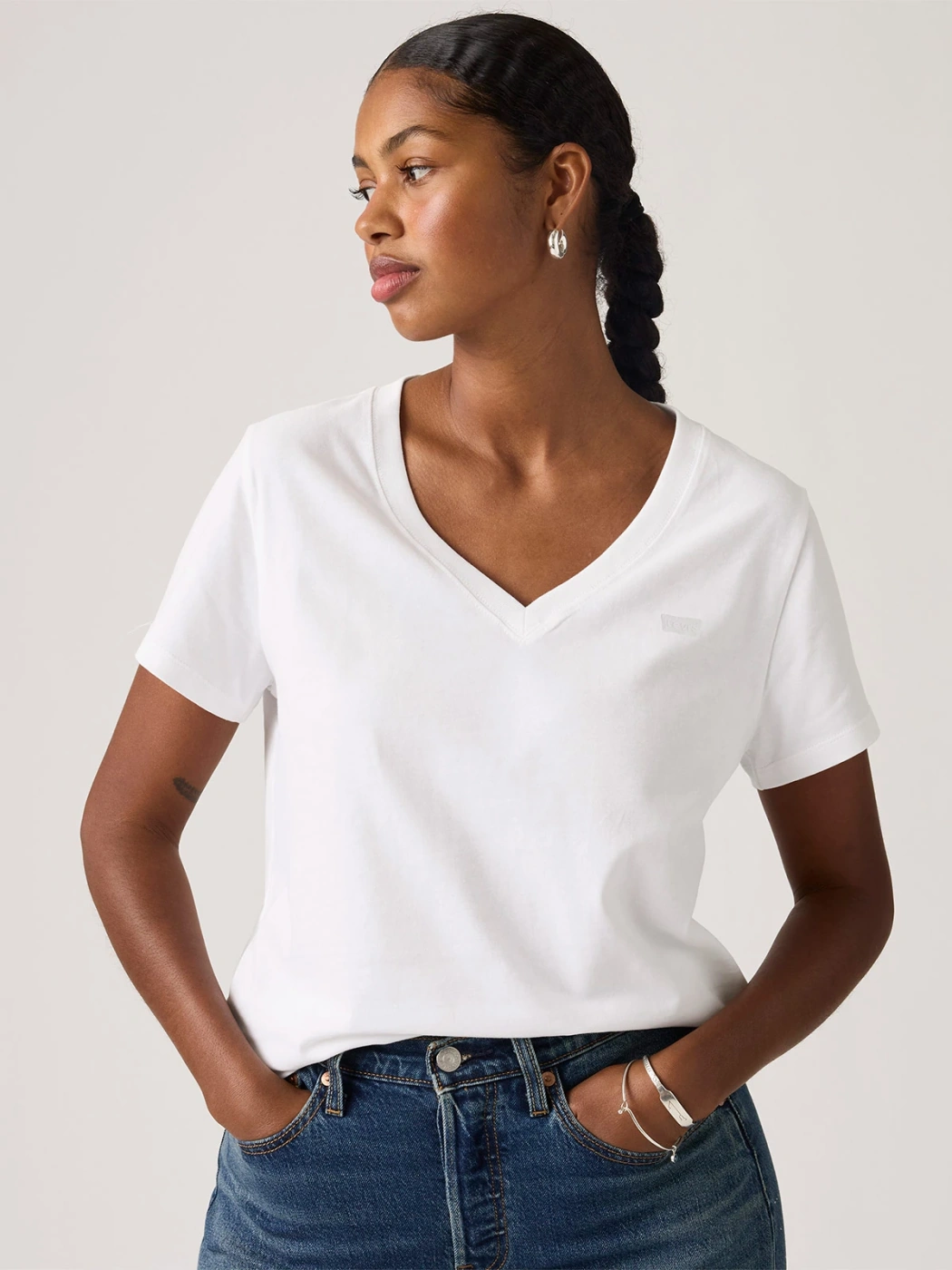 POLO ALGODÓN MUJER LEVIS FAVORITE V-NECK HM - 1