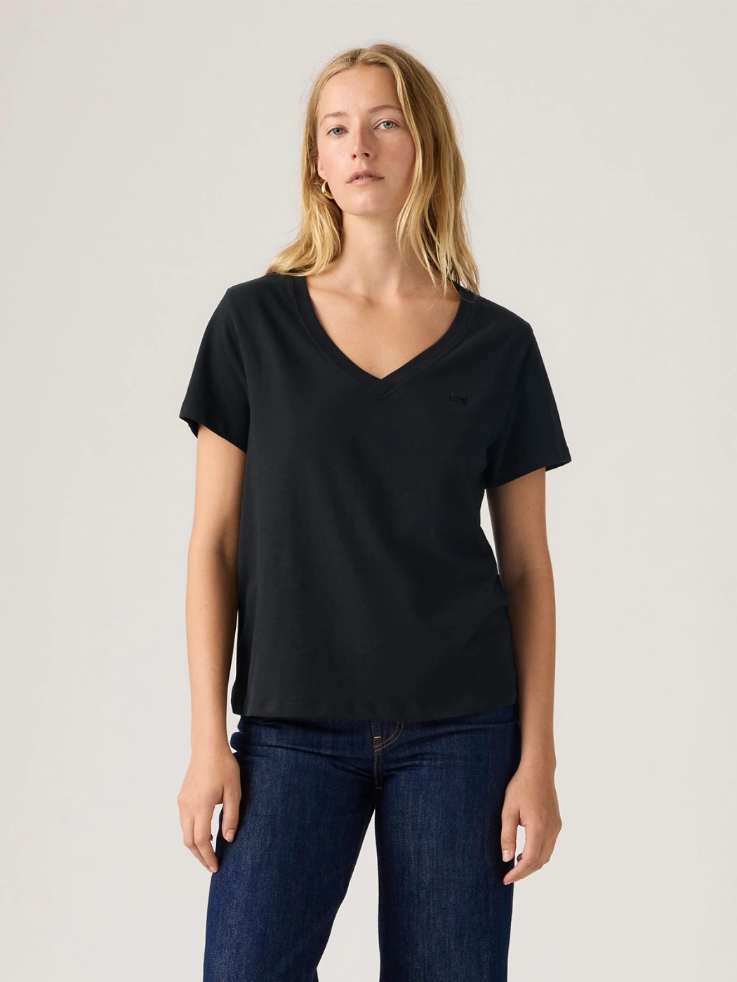 POLO ALGODÓN MUJER LEVIS FAVORITE V-NECK HM ANTHRACITE - 1
