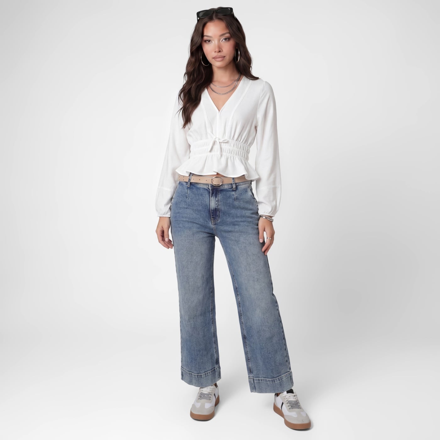 BLUSA SLIM FIT MANGA LARGA MUJER SQUEEZE LUORHI - 2